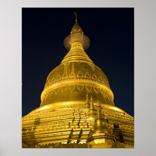 Asien, Mayanmar, Yangon, buddhistischer Tempel in Poster