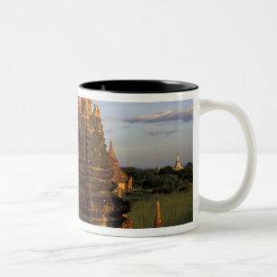 Asien, Myanmar, Bagan. Alte Tempel und Zweifarbige Tasse