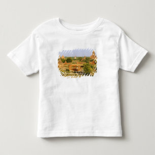 Asien, Myanmar (Birma), Bagan. Kühe passieren Kleinkind T-shirt