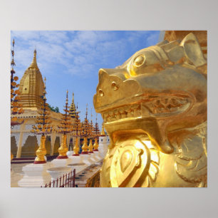 Asien, Myanmar (Birma), Bagan (Pagan). Die Shwe 4 Poster
