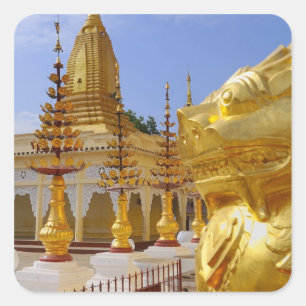 Asien, Myanmar (Birma), Bagan (Pagan). Die Shwe 6 Quadratischer Aufkleber
