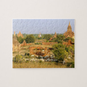 Asien, Myanmar (Burma), Bagan (Pagan). Kühe passie Puzzle