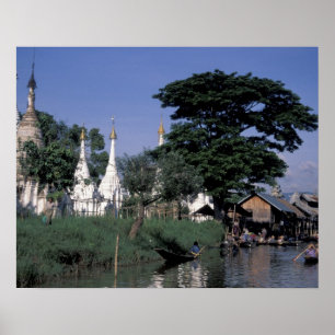 Asien, Myanmar, Inle Lake. Ein freier Markt. Poster