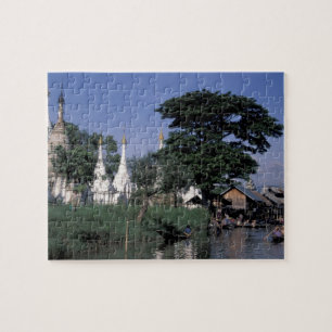 Asien, Myanmar, Inle Lake. Ein freier Markt. Puzzle