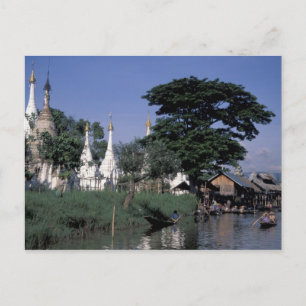 Asien, Myanmar, Inle-See. Ein schwimmender Markt. Postkarte