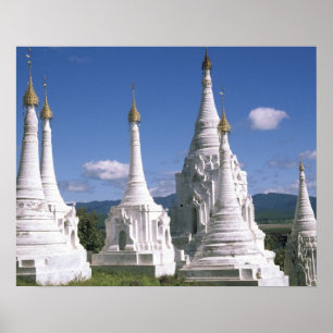 Asien, Myanmar, Inle-See. Pagoden. 2 Poster