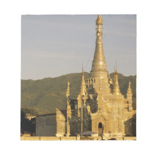 Asien, Myanmar, Inle-See. Pagoden. Notizblock
