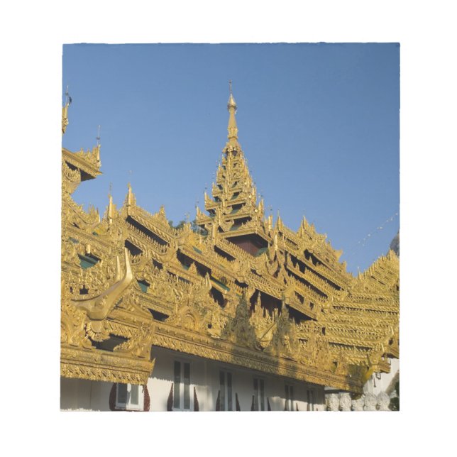 Asien, Myanmar, Rangun. Golden stupa von Shwedagon Notizblock (Vorderseite)