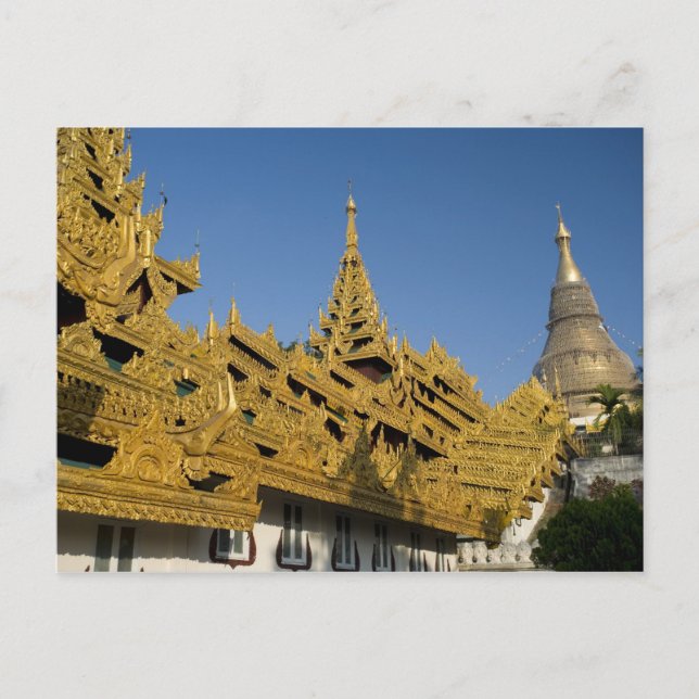 Asien, Myanmar, Rangun. Golden stupa von Shwedagon Postkarte (Vorderseite)
