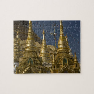 Asien, Myanmar, Yangon. Goldene Stupa von Shwedago Puzzle