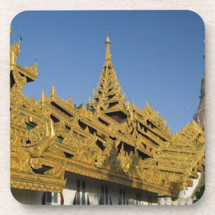 Asien, Myanmar, Yangon. Goldene Stupa von Shwedago Untersetzer