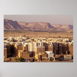 Asien, Naher Osten, Republik Jemen. Shibam Poster