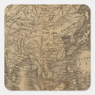 Asien Quadratischer Aufkleber