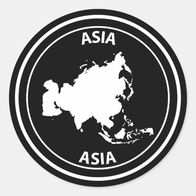 Asien Runder Aufkleber (Vorderseite)