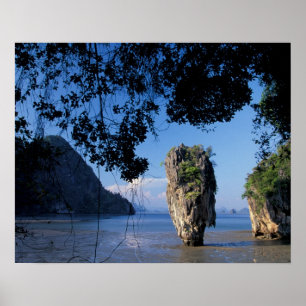 Asien, Thailand, Ao Phangnga NP, Küstenlinie, Kars Poster