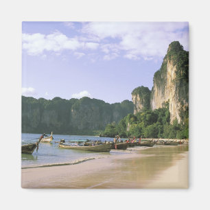 Asien, Thailand, Krabi. West Railay Beach, lang Magnet
