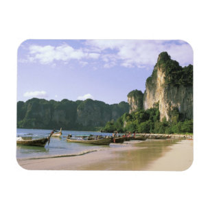 Asien, Thailand, Krabi. West Railay Beach, lang Magnet