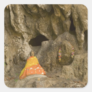 Asien, Thailand, Mae Hong Son, Buddha-Bilder Quadratischer Aufkleber