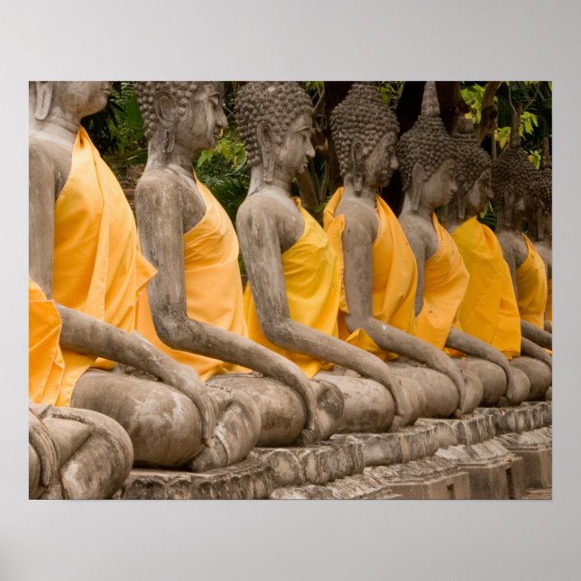 Asien, Thailand, Siam, Buddhas in Ayutthaya Poster (Vorne)