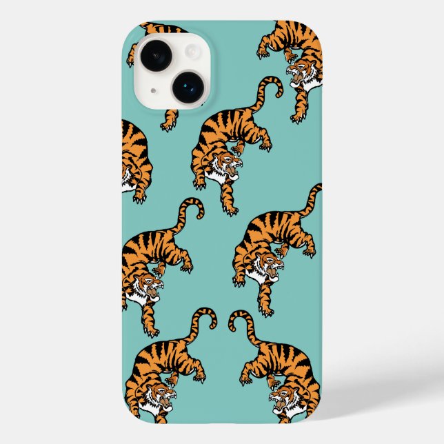 Asien-Tiger-Muster Case-Mate iPhone Hülle (Rückseite)