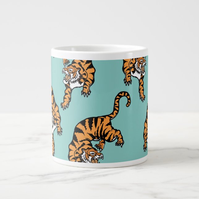 Asien-Tiger-Muster Jumbo-Tasse (Vorderseite)