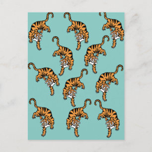 Asien-Tiger-Muster Postkarte