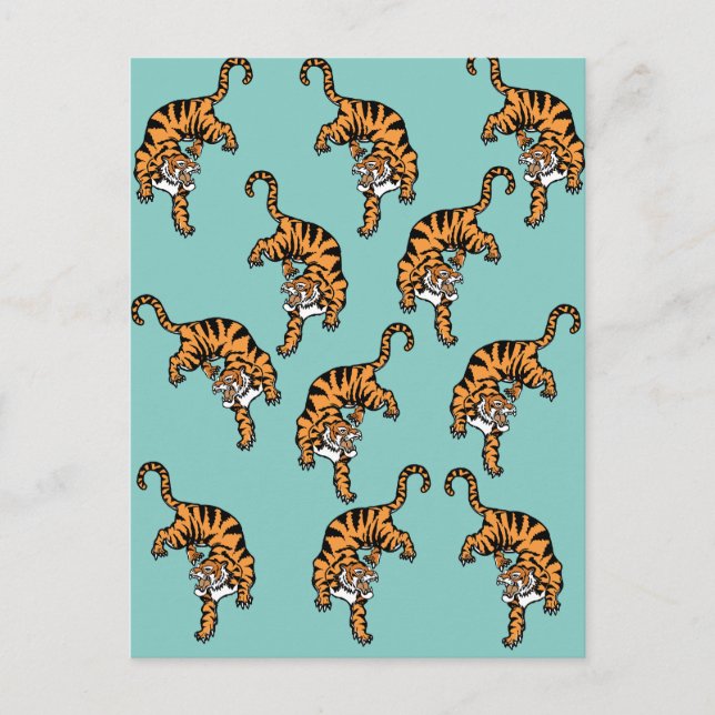 Asien-Tiger-Muster Postkarte (Vorderseite)