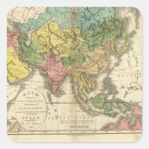 Asien und das Imperium von Genghis Kahn Quadratischer Aufkleber