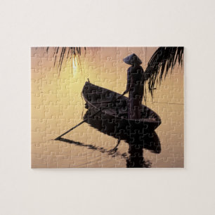Asien, Vietnam, Mekong-Delta, Can Tho. Abend Puzzle