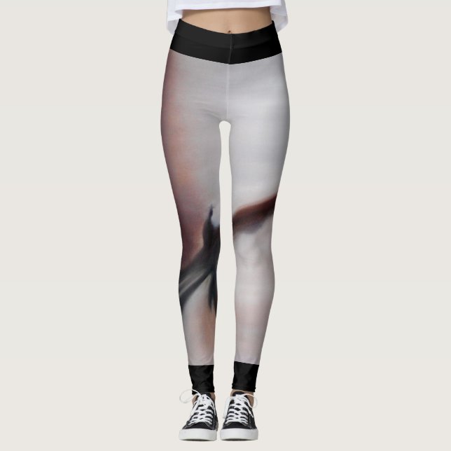Asien wässert abstrakte Tanz-Leggings Browns Leggings (Vorderseite)