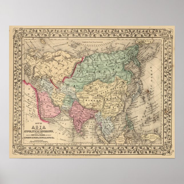 Asienkarte von Mitchell Poster (Vorne)