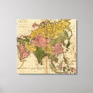 AsienPanoramakarte Asien 7 Leinwanddruck