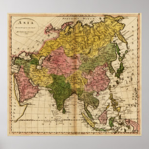 AsienPanoramakarteAsien 10 Poster