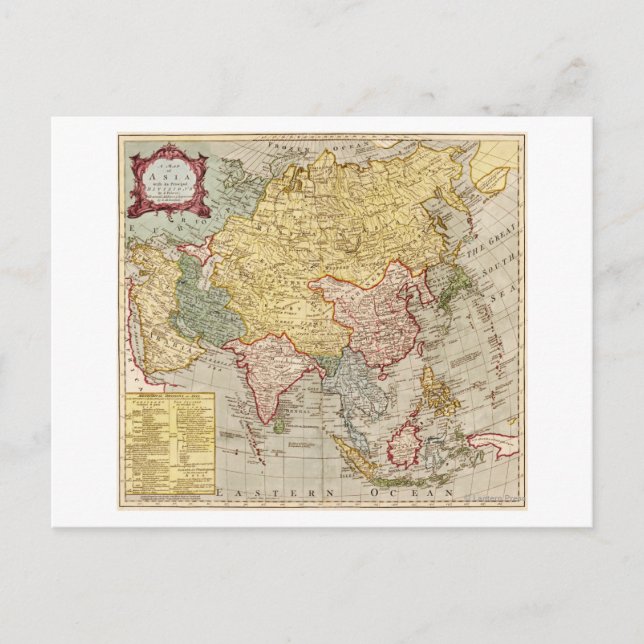 AsienPanoramakarteAsien 2 Postkarte (Vorderseite)