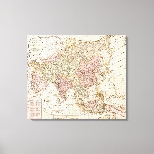 AsienPanoramakarteAsien 3 Leinwanddruck (Vorderseite)