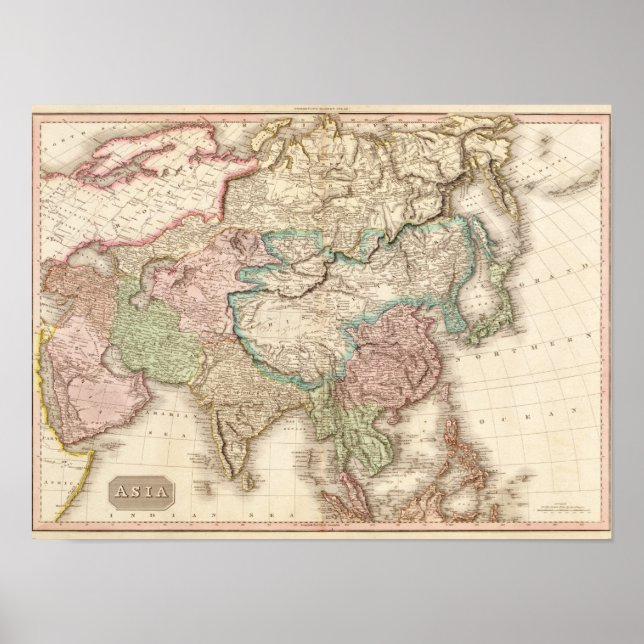 AsienPanoramakarteAsien 3 Poster (Vorne)