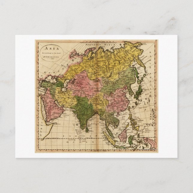 AsienPanoramakarteAsien 3 Postkarte (Vorderseite)