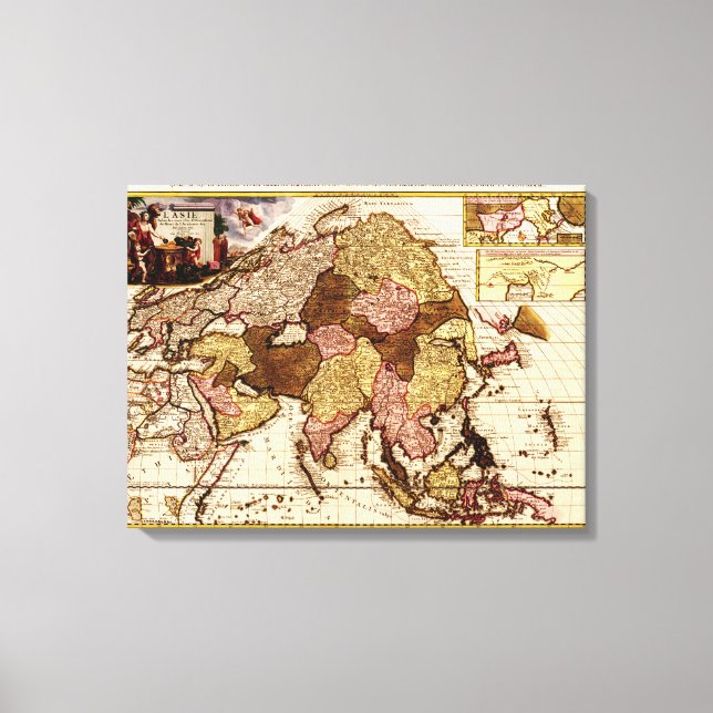 AsienPanoramakarteAsien 4 Leinwanddruck (Vorderseite)