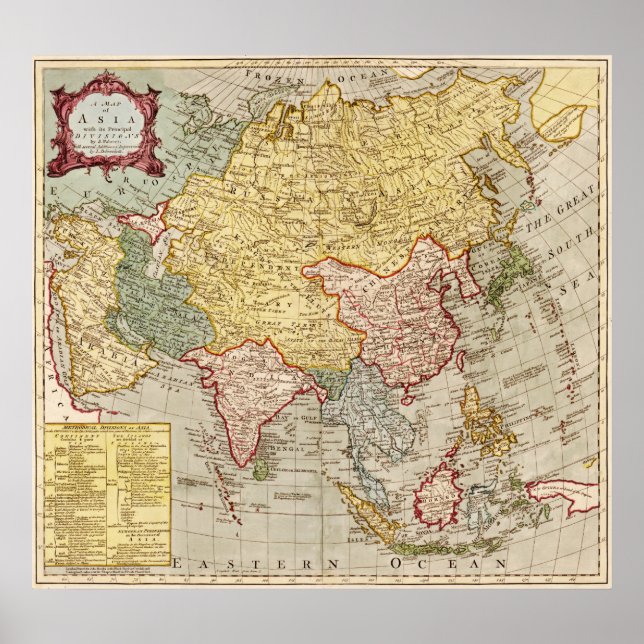 AsienPanoramakarteAsien 9 Poster (Vorne)