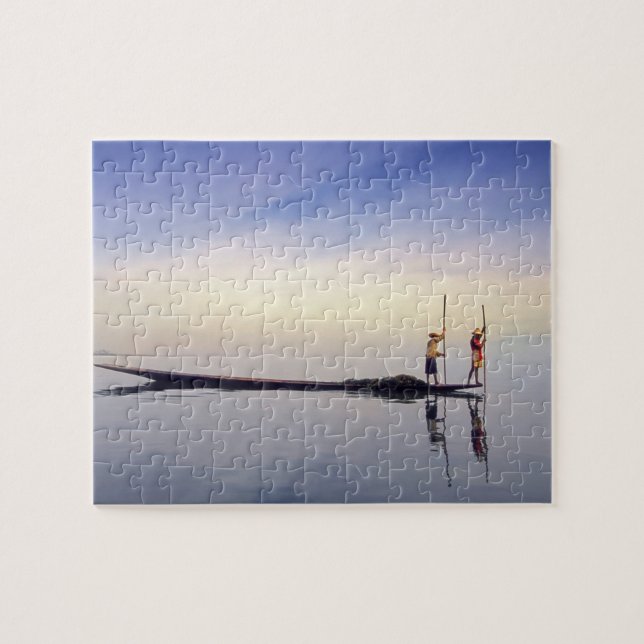 Asiens, Birmas, (Myanmar) Fischereifahrzeuge, die  Puzzle (Horizontal)