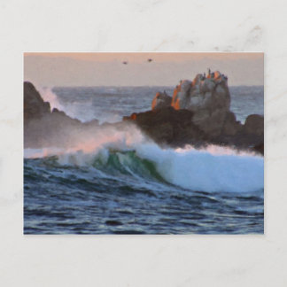 Asilomar Beach Wave Big Sur Kalifornien gestrichen Postkarte
