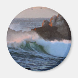 Asilomar Strand-Welle großes Sur Kalifornien Magnet