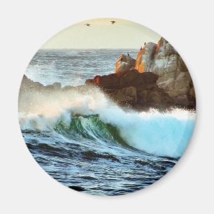 Asilomar-Strände Wellen Ozean Dämmerung Magnet