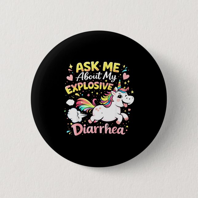 Ask about explosive diarrhea funny poop meme button (Vorderseite)