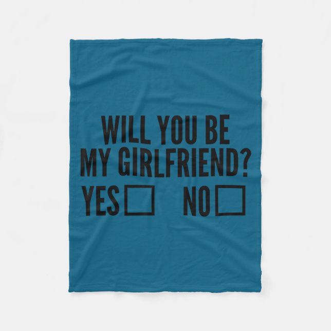 Ask Her Will You Be My Girlfriend Valentine's Day  Fleecedecke (Vorderseite)