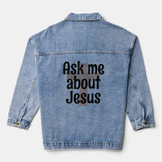 Ask me about Jesus Jeansjacke