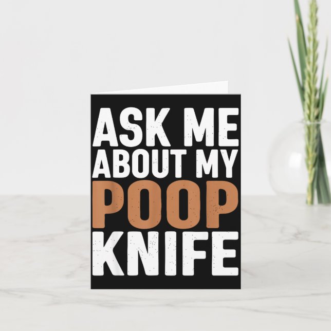 Ask Me About My Op Knife Funny Toilet Humor  Karte (Vorderseite)