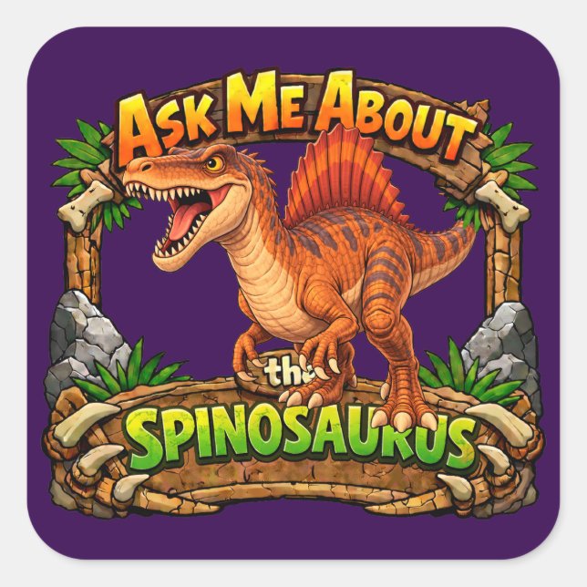 Ask Me About the Spinosaurus | 3 inch Sticker (Vorderseite)