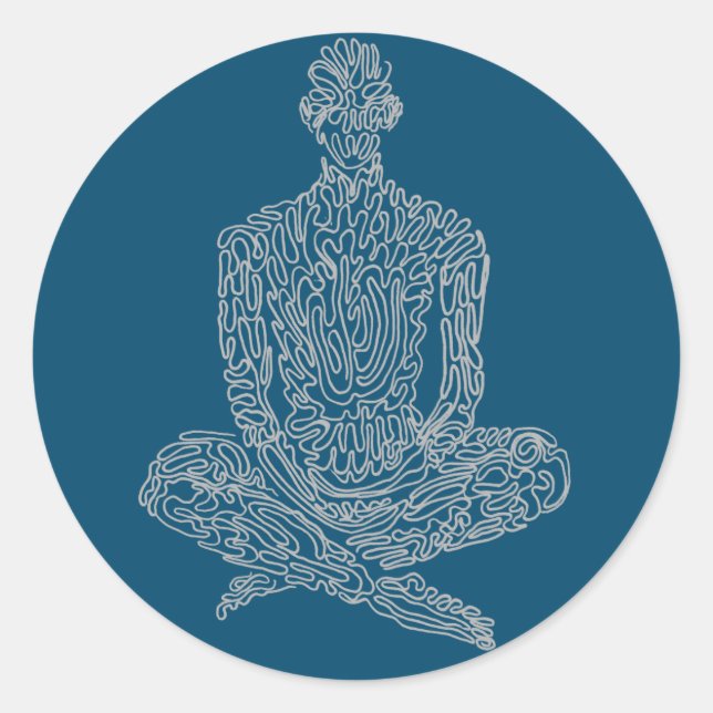 Asketik (Marine mit Graue) Runder Aufkleber (Vorderseite)