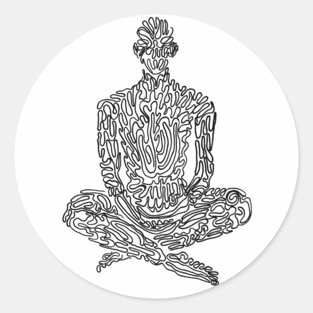 Asketik (schwarz) runder aufkleber (Vorderseite)